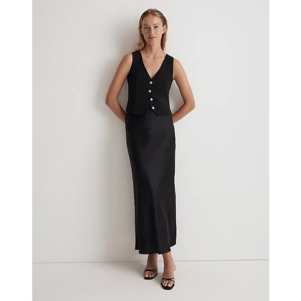 Madewell Black Katrina Crop Vest Top in Softdrape Size 14